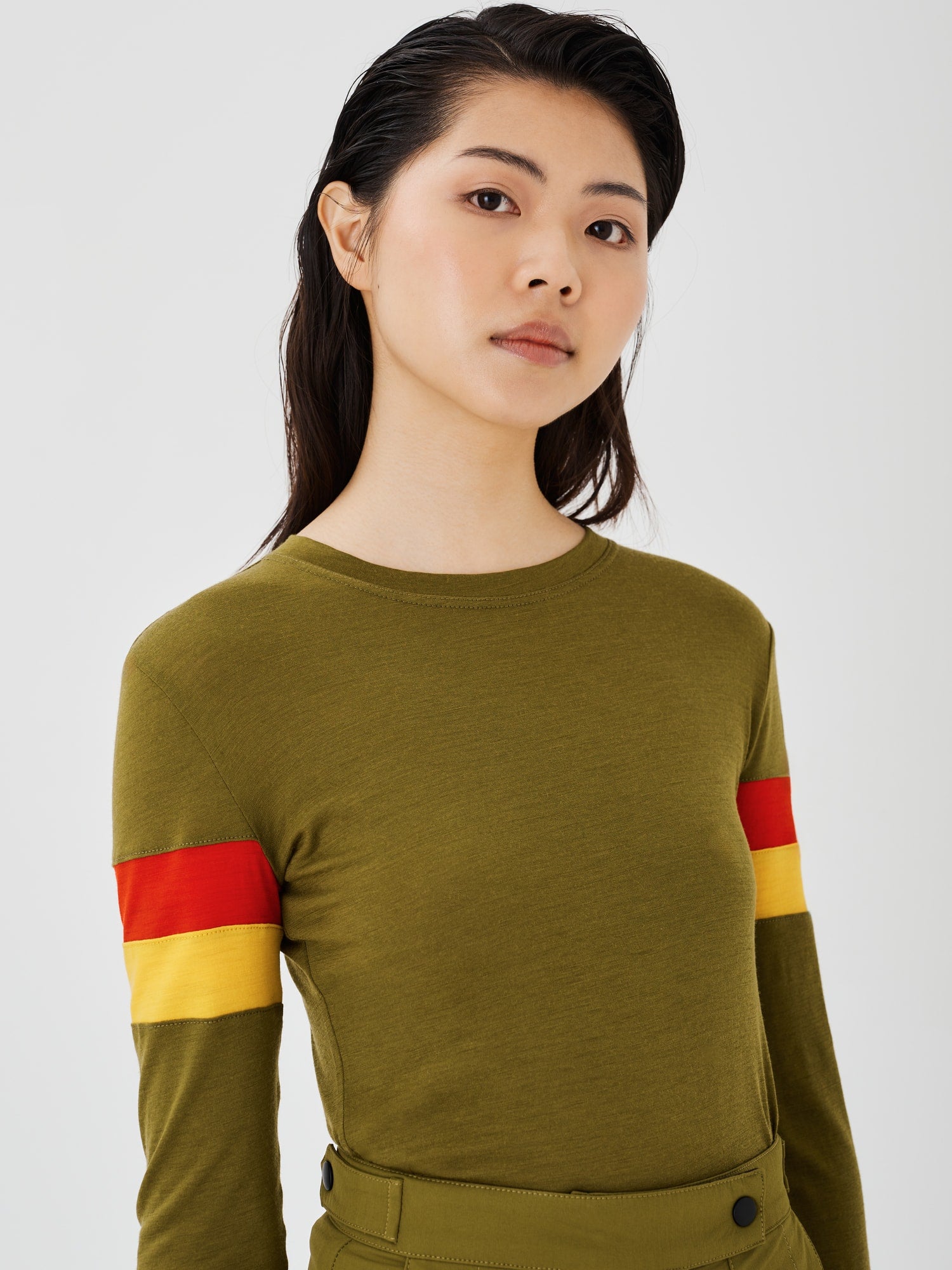 Merino Long Sleeve T-Shirt - Blue | Olive Green | Rust